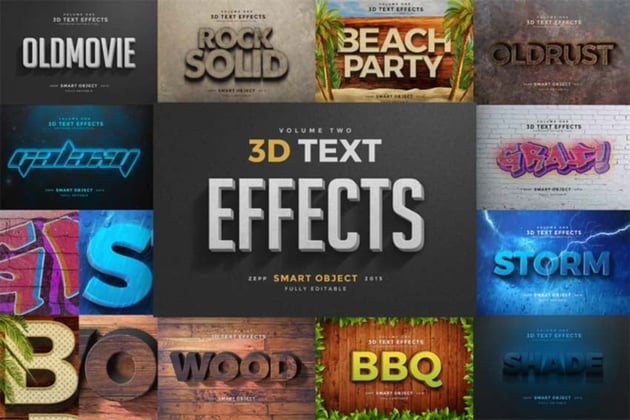 3D Text Effect Photoshop