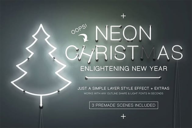 Neon Christmas Photoshop Layer Styles