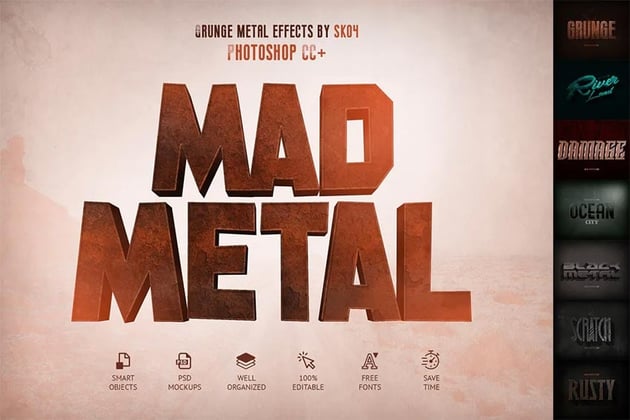 Mad Metal Text Effect Photoshop