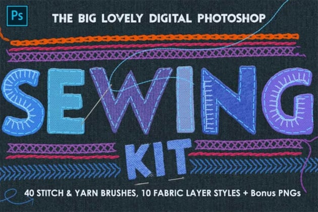 Sewing & Embroidery Photoshop Layer Styles