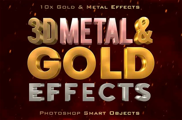 3D Metal & Gold Effects