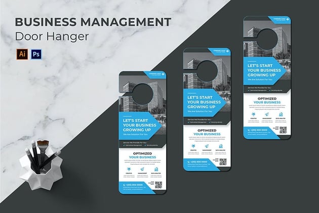 Business Management Printable Door Hanger Template