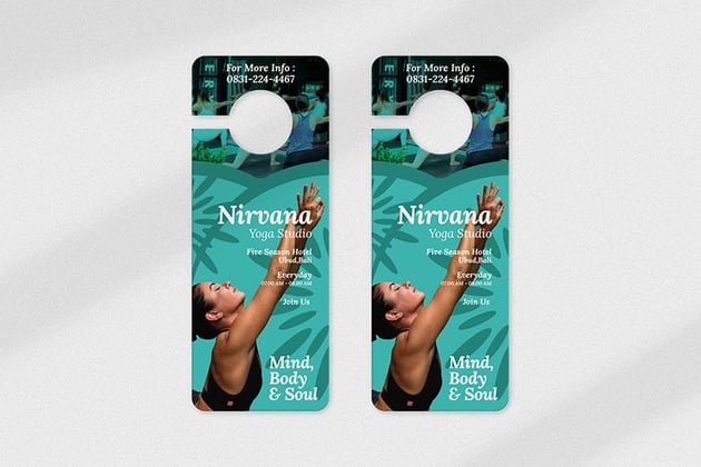 Fitness Vector EPS Flower Door Hanger Template 