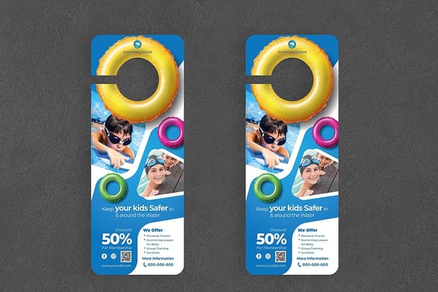 Swimming Template For Door Hanger Sign 