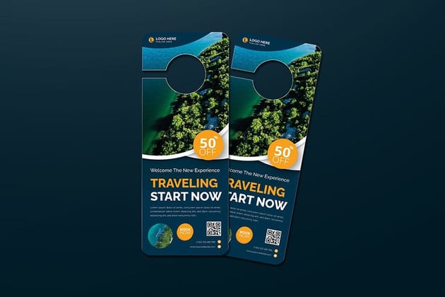 Traveling Now Vector EPS Door Tag Template