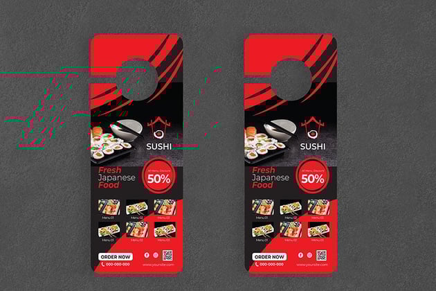 Sushi Door Hanger Template Creative Promotion 