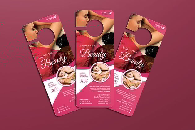 Relaxation Photoshop PSD Spa Flower Door Hanger Template