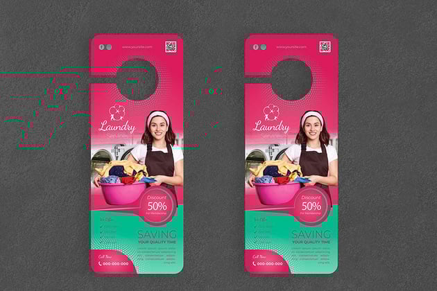 Laundry EPS Printable Door Hanger Template 