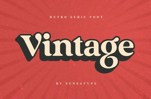 Vintage Retro Serif Font