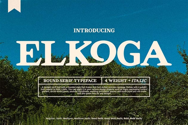 Elkoga: Bold Serif Font