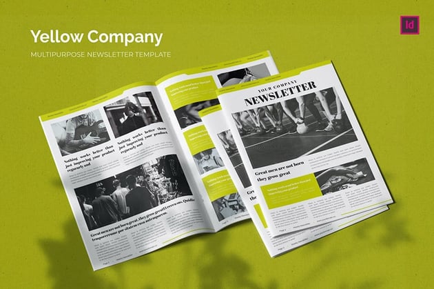 Yellow Company Newsletter Template 