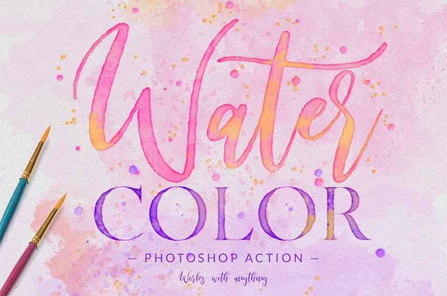 Watercolor Text Effect Photoshop