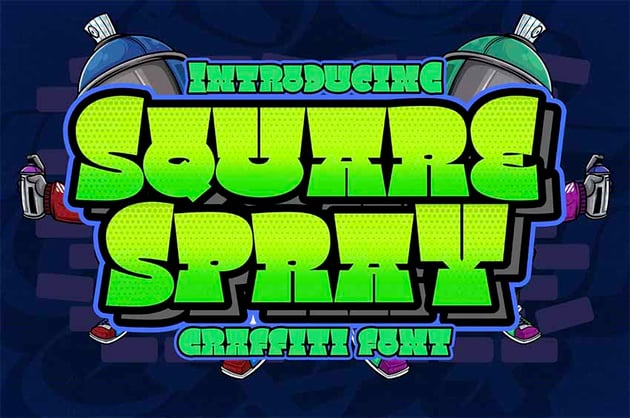 Square Spray Street Art Graffiti Font