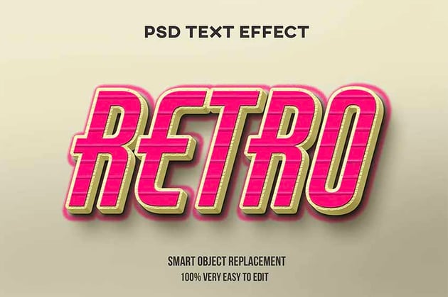 Retro Text Effect Photoshop