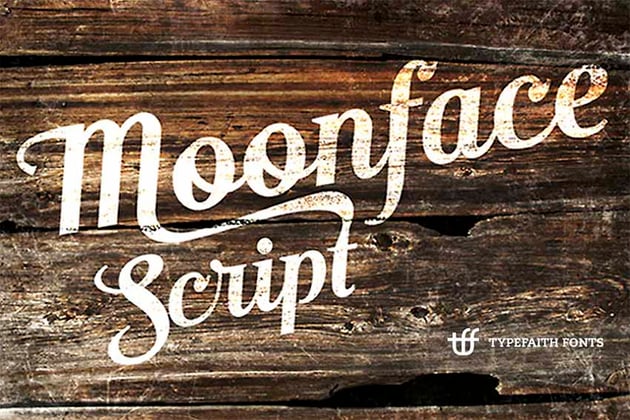 Moonface Script: Retro Cursive Fonts