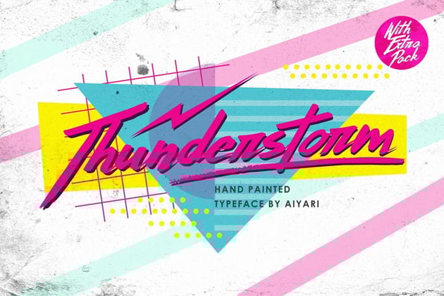 Thunderstorm Retro Script Font