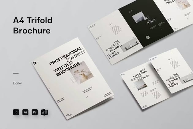 Darko Microsoft Word Trifold Brochure Template