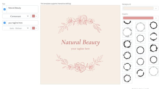 Makeup Brand Logo Maker with Floral Frame