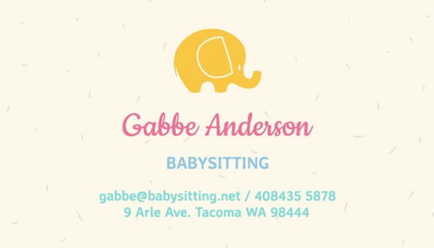 Babysitting Business Card Template