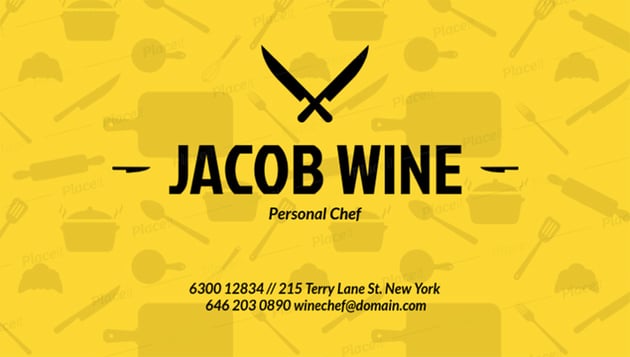 Business Card Template for Catering Businesses