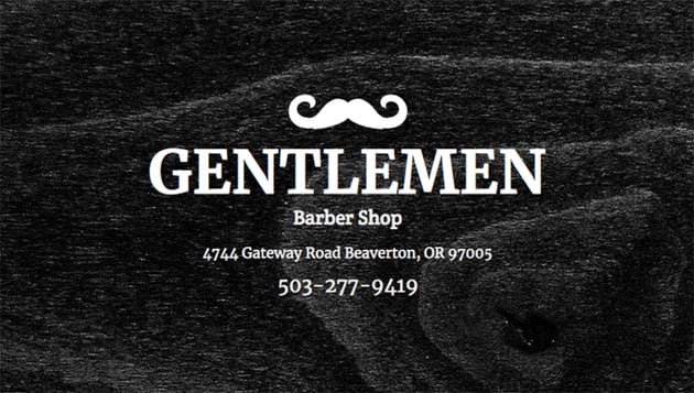 Online Business Card Maker for Gentlemen Barber Shop