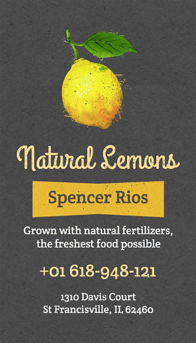 Online Business Card Maker for Organic Farmers with Fruit Graphics