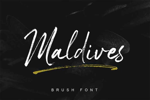 Maldives Handbrush 80s Retro Font