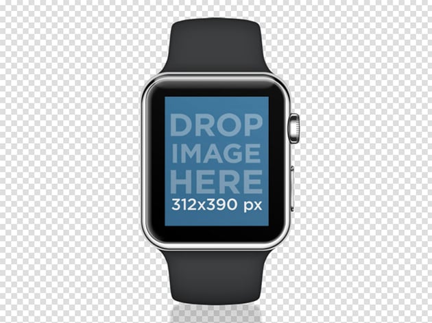 Black Apple Watch Sport Mockup PNG