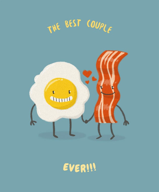 Valentines T-Shirt Design Generator with Bacon and Egg Graphic