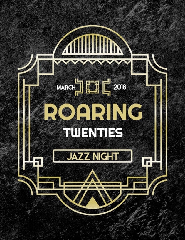 T-Shirt Design Templates with Art Deco Style for themed parties