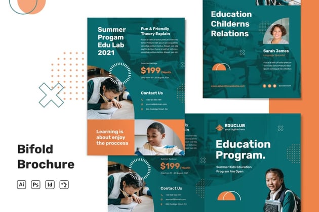 Education Bifold Brochure Template Photoshop