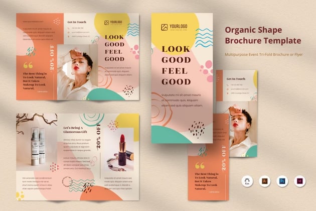 Organic Shape Photoshop Brochure Template