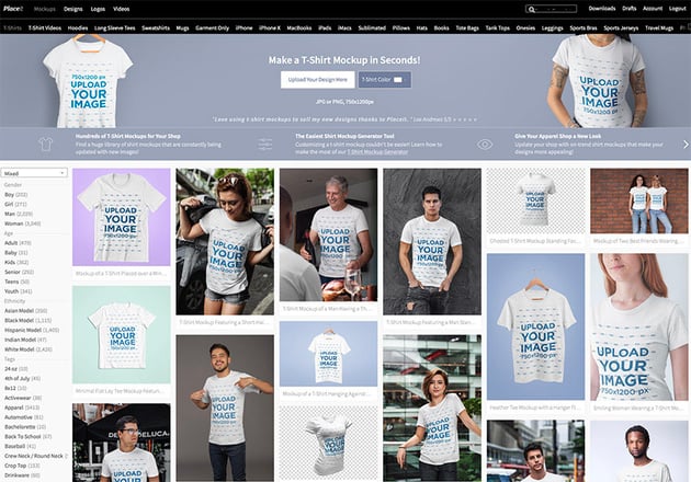 Navigate to Placeits T-Shirt Mockup Generator Page