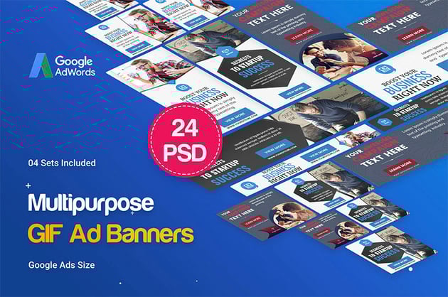 Multipurpose Business Startup GIF Banners Ad Banner Template Photoshop