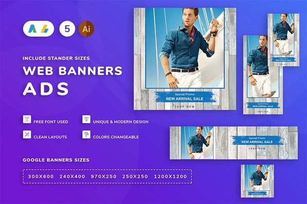 Seals Men Clothes Banner Template