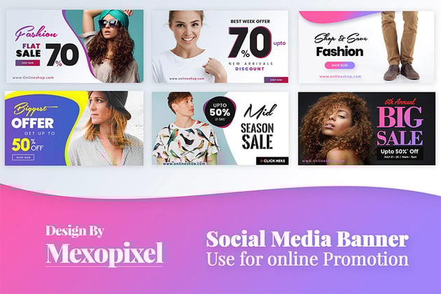 Social Media Banner for Promotional PSD Templates