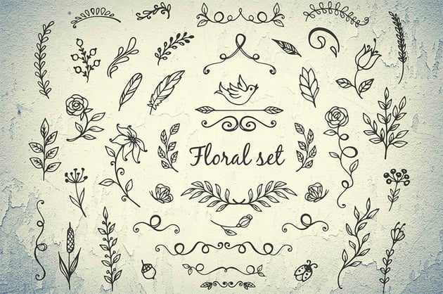 Doodle Floral Elements