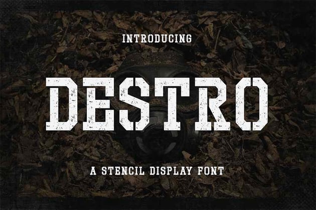 Destro Stencil Display Font
