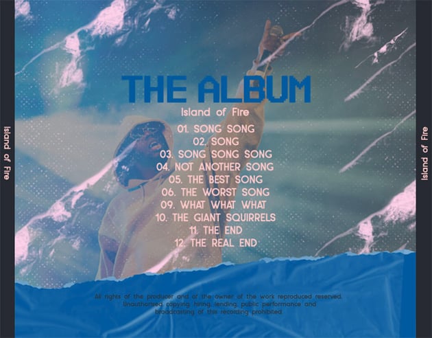 Hip-Hop Album Art Back Cover Maker Featuring Song Titles