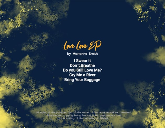 Back Album Cover Design Template Featuring a Ripped Texture