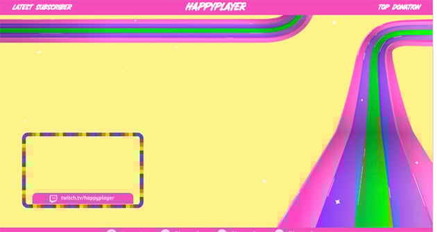 Twitch Webcam Border PNG Design Featuring a Colorful Webcam Frame