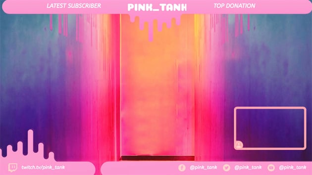 Webcam Border PNG for Twitch With Dripping Paint Effect Panels