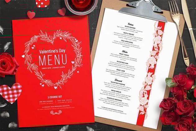Valentine's Day Menu Template