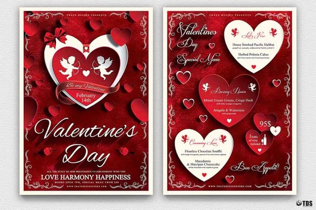 Valentines Menu Template
