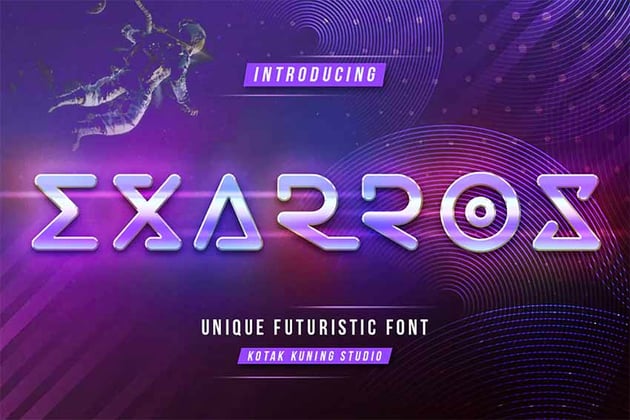 Exarros - Futuristic Techno Font