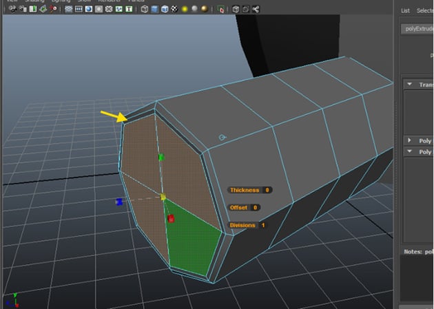 Extrude the selected faces