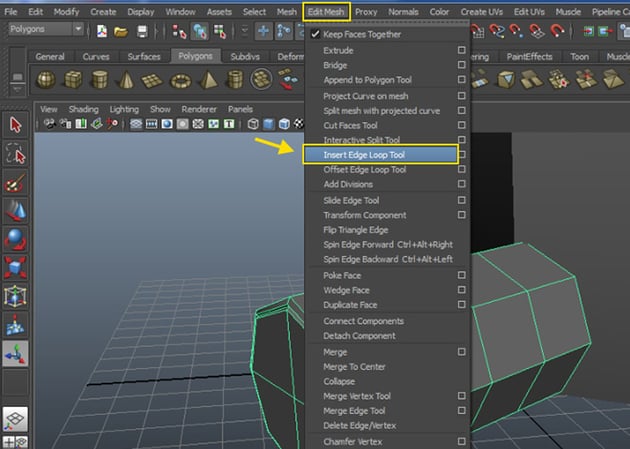 Edit Mesh  Insert Edge Loop Tool