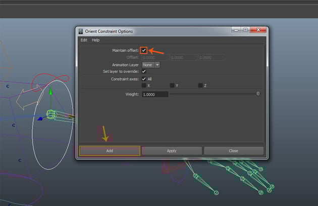 Orient Constraint Options