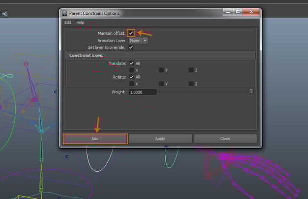 Parent Constraint Options