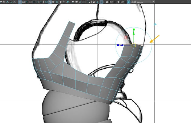 Extrude the back edges